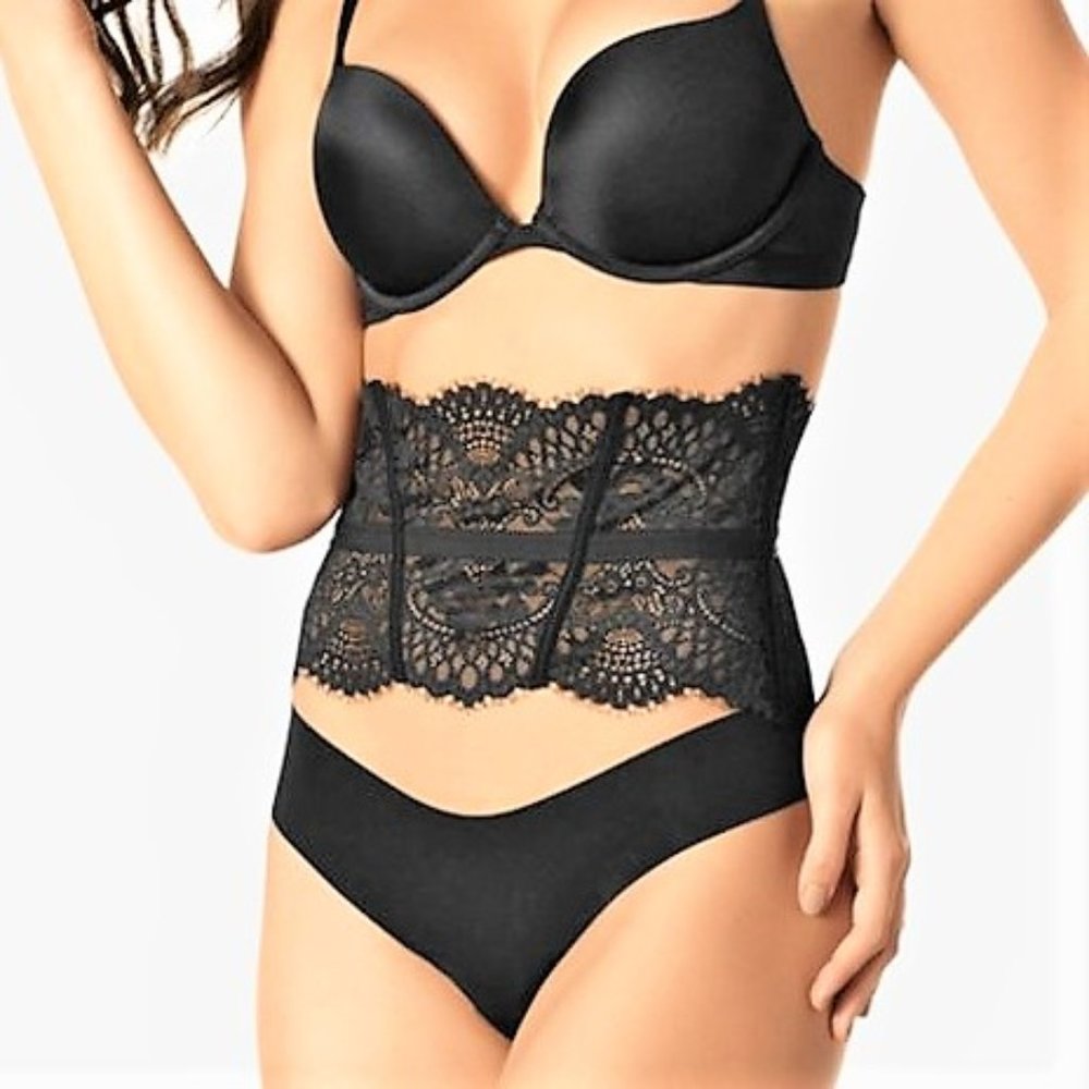 NWT Stretch-Lace & Mesh La Senza Black Waist-Cincher XS